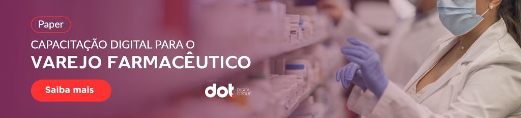 banner roxo, com profissional da área farmacêutica do lado direito, e na esquerda os dizeres "paper, capacitação digital para o varejo farmacêutico, saiba mais"