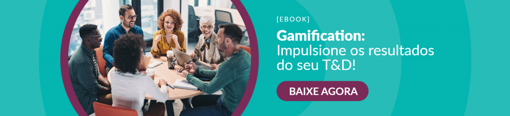 banner verde com os dizeres "ebook, gamification: impulsione os resultados do seu T&D! baixe agora"