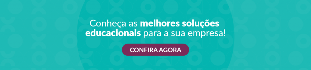 banner verde, com os dizeres conheça as melhores soluções educacionais para a sua empresa