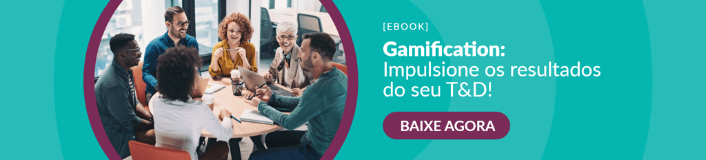 banner verde com os dizeres "ebook, gamification: impulsione os resultados do seu T&D! baixe agora"